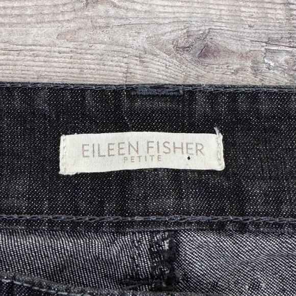 Eileen Fisher Jeans Women's Size 4 Petite Denim Black Straight Leg Stretch - Picture 4 of 12